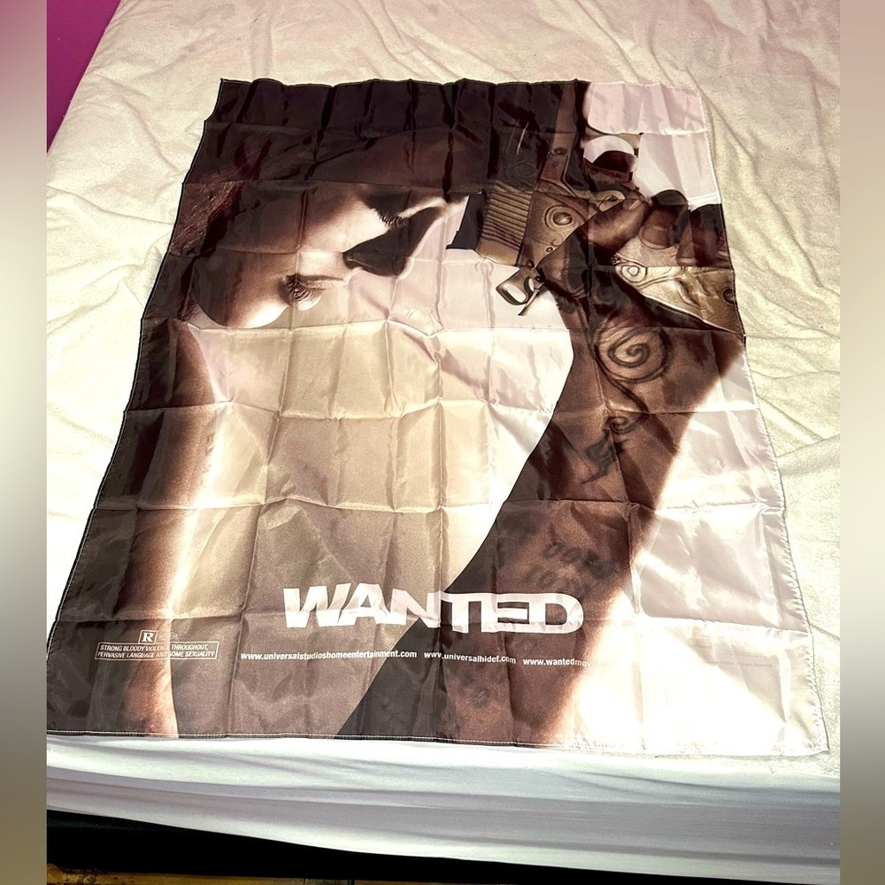 Wanted Fabric Movie Poster Angelina Jolie Universal Studios Wall Banner 2008